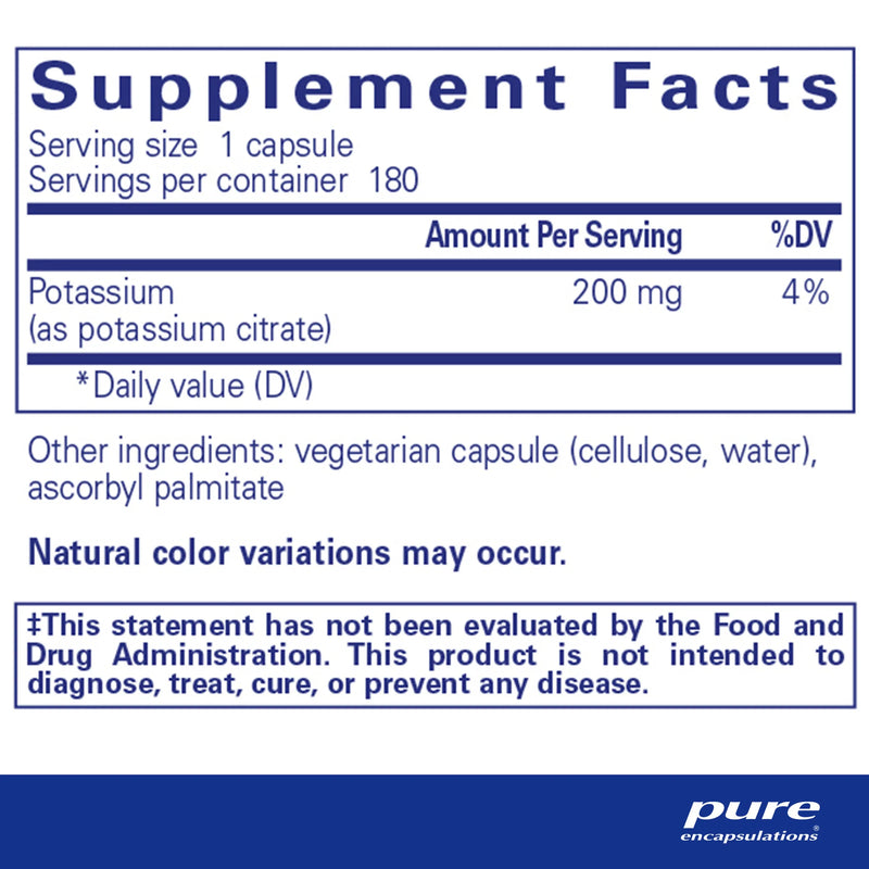 Potassium (Citrate) by Pure Encapsulations®