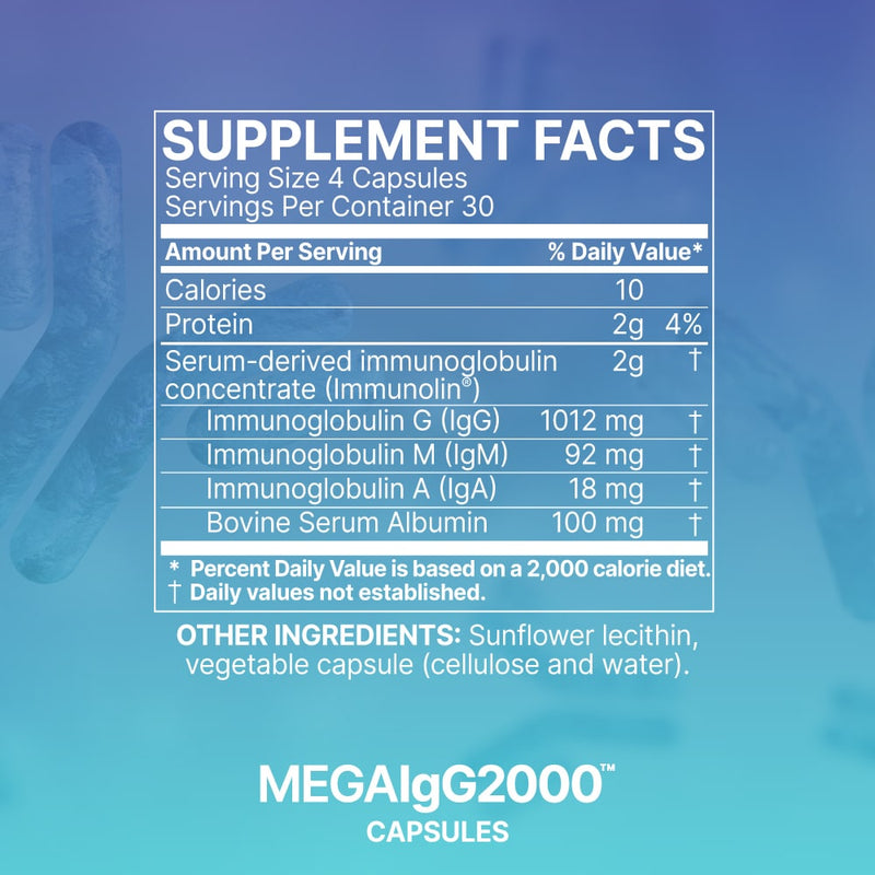 Mega IgG2000 (120 Capsules) by Microbiome Labs